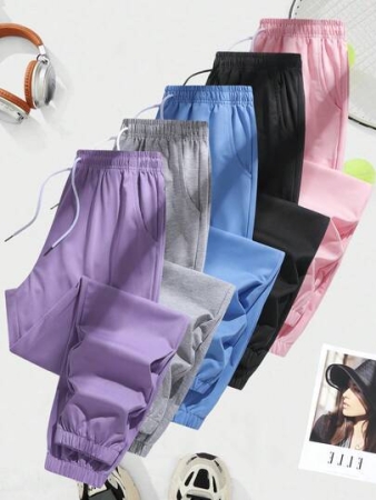 Women's Outdoor Casual Running Pants - Elastic Waistband Pockets Sports Trousers, Lightweight All-Season Pants, Women's Athletic Long Pants, Suitable For Gym, Machine Washable, Solid Color Design, Comfortable Fit, Y-Shape Style, Stretchy Waist, Ideal For Outdoor Hiking & Sports Enthusiasts