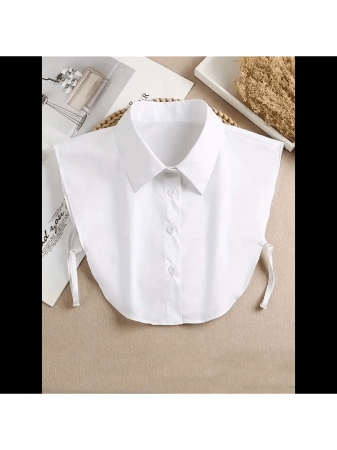 Chic Detachable Striped Collar Vest For Women - Pointed Lapel, Anti-Slip Design, Versatile Decor, Perfect For All Seasons, Machine Washable Polyester Knit With Built-In Chest Pad - Image 12