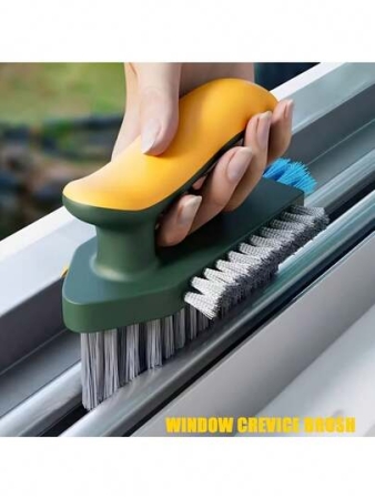 1pc Crevice Cleaning Brush, 2-In-1 Floor Cleaning Brush, Multi-Functional Handheld Cleaning Brush, No Dead Spot Brush, Ideal Home Accessories, Suitable For Cleaning Windows, Crevices, Stoves, Doors, Laundry Tables