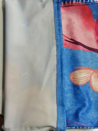 Women's Casual Imitation Denim Print Pocket Straight Pants Casual Fashion Women's Four Seasons Pants Abstract Watercolor Butterfly Pattern - Image 5