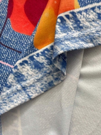 Women's Casual Imitation Denim Print Pocket Straight Pants Casual Fashion Women's Four Seasons Pants Abstract Watercolor Butterfly Pattern - Image 10