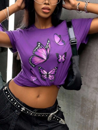 INAWLY Women Floral Print Short Sleeve Round Neck T-Shirt, Comfortable And Versatile - Image 36