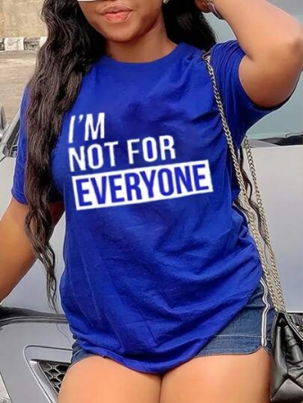 SHEIN Women's Slogan Printed Short Sleeve T-Shirt I'M NOT FOR EVERYONE Graphic Tees Women Tops