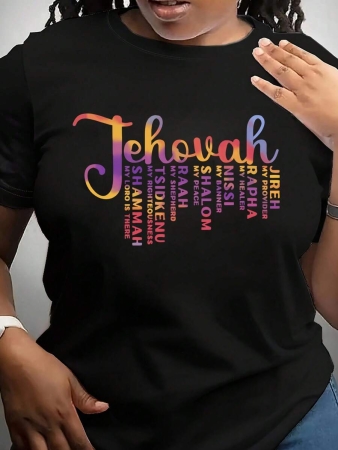 INAWLY Women Casual Round Neck Short Sleeve Letter Print Tee Graphic Tees Women Tops - Image 2