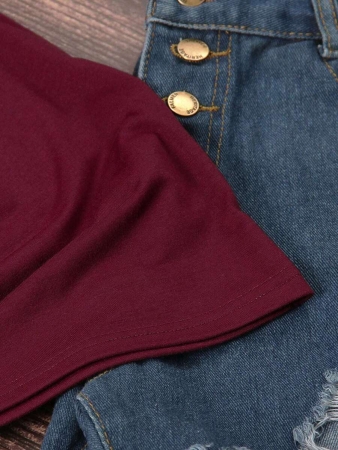 SHEIN Summer Leisure Heart & Letter Print Short Sleeve T-Shirt Graphic Tees Women Tops - Image 4