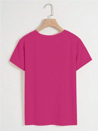 INAWLY Women's Purple Floral Print Round Neck Short Sleeve T-Shirt, Suitable For Summer - Image 50