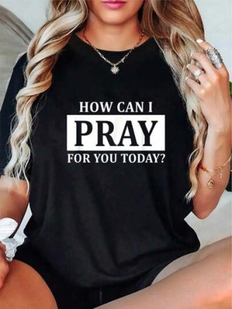 Christian Prayer You Jesus Or Faith How Can I Pray-Shirt Round Neck Short Sleeve-Shirt Women's Men's Graphic Tee