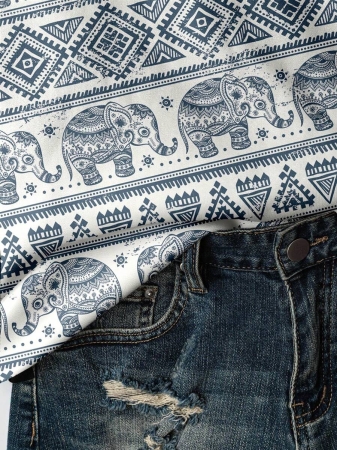 EMERY ROSE Casual Minimalist Faux Flower Print Pattern Loose Fit Crew Neck Long Sleeve Hoodie Sweatshirt For Women, Suitable For Autumn/Winter - Image 31