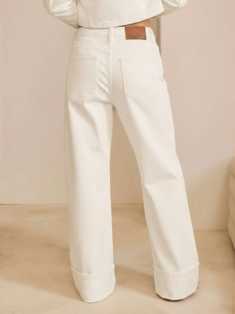 Aralina Winter / Summer Turn Back Hem Deatil Denim Jean - Image 3