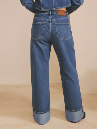 Aralina Winter / Summer Turn Back Hem Deatil Denim Jean - Image 13