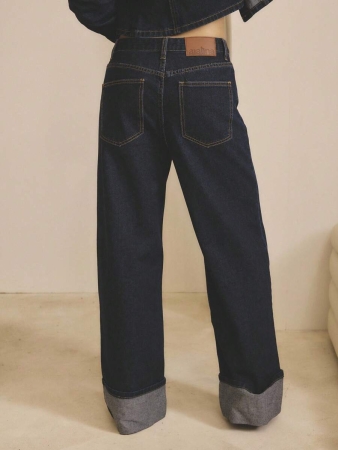Aralina Winter / Summer Turn Back Hem Deatil Denim Jean - Image 23
