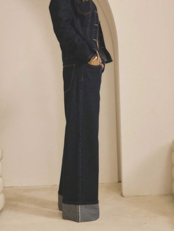 Aralina Winter / Summer Turn Back Hem Deatil Denim Jean - Image 26