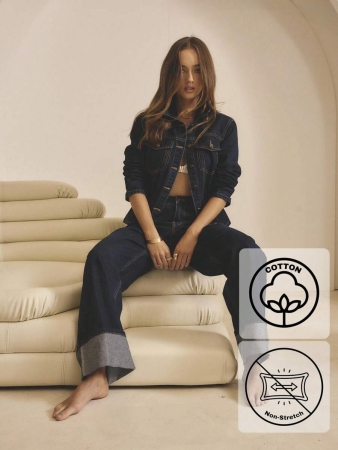 Aralina Winter / Summer Turn Back Hem Deatil Denim Jean - Image 28