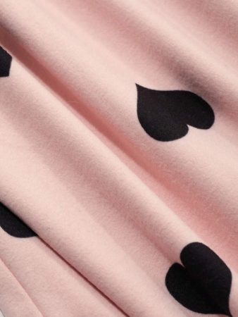 DAZY Plush Fleece Heart Pattern Allover Print Loose Nightgown, Autumn/Winter, For Fall Winter Pajama - Image 8