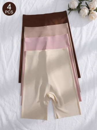 4pcs/Pack Seamless Solid Color Briefs, Simple Design - Image 48