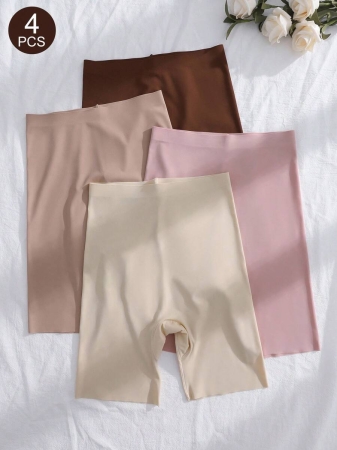 4pcs/Pack Seamless Solid Color Briefs, Simple Design - Image 52