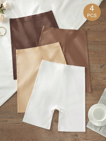 4pcs/Pack Seamless Solid Color Briefs, Simple Design - Image 56