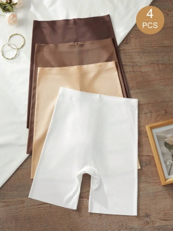 4pcs/Pack Seamless Solid Color Briefs, Simple Design - Image 58