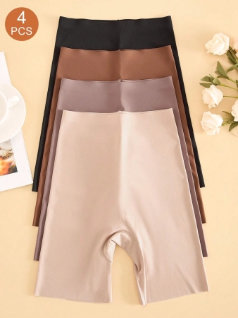4pcs/Pack Seamless Solid Color Briefs, Simple Design - Image 62