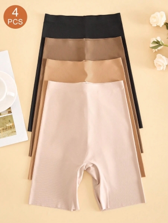 4pcs/Pack Seamless Solid Color Briefs, Simple Design - Image 67