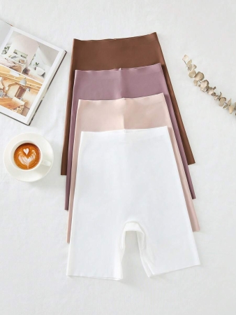 4pcs/Pack Seamless Solid Color Briefs, Simple Design - Image 81