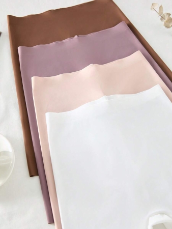 4pcs/Pack Seamless Solid Color Briefs, Simple Design - Image 84