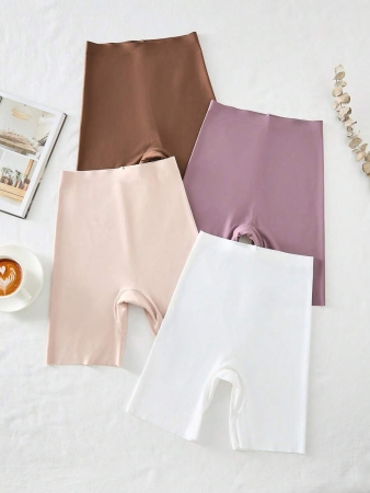 4pcs/Pack Seamless Solid Color Briefs, Simple Design - Image 86