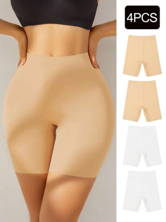 4pcs/Pack Seamless Solid Color Briefs, Simple Design - Image 90