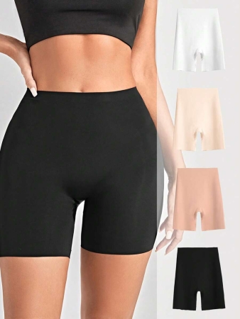 4pcs/Pack Seamless Solid Color Briefs, Simple Design - Image 101