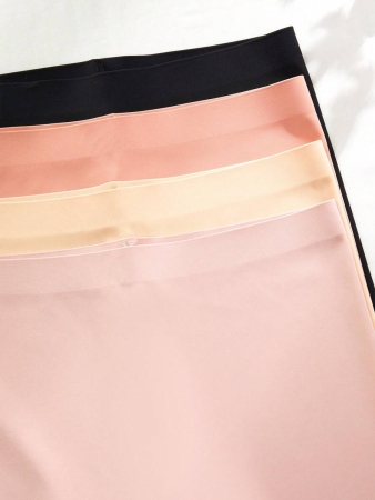 4pcs/Pack Seamless Solid Color Briefs, Simple Design - Image 112