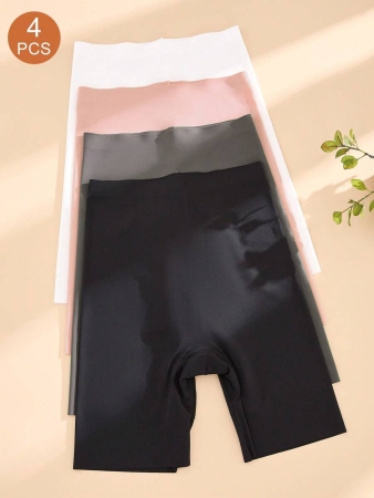 4pcs/Pack Seamless Solid Color Briefs, Simple Design - Image 120