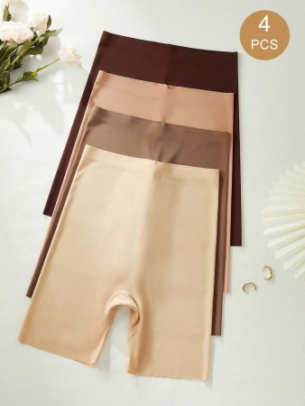 4pcs/Pack Seamless Solid Color Briefs, Simple Design - Image 125