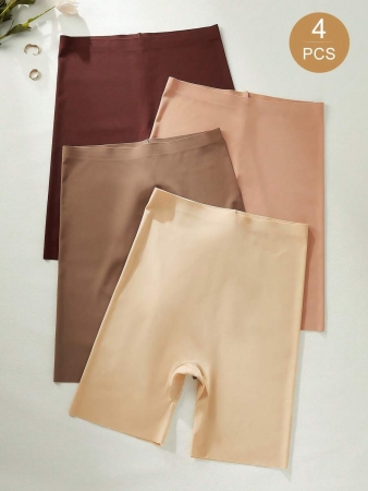 4pcs/Pack Seamless Solid Color Briefs, Simple Design - Image 127