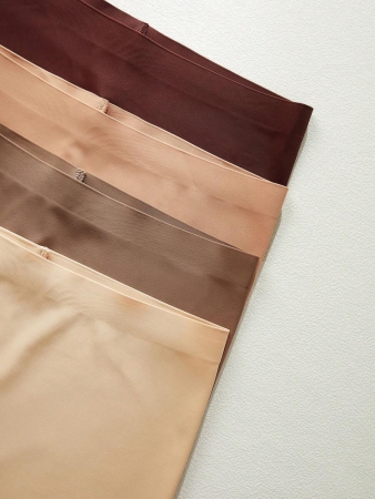 4pcs/Pack Seamless Solid Color Briefs, Simple Design - Image 128