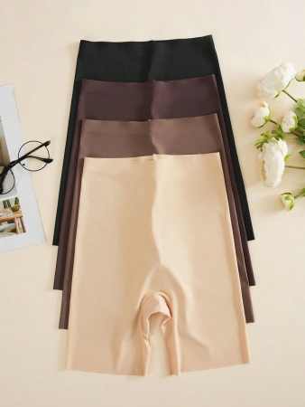 4pcs/Pack Seamless Solid Color Briefs, Simple Design - Image 131