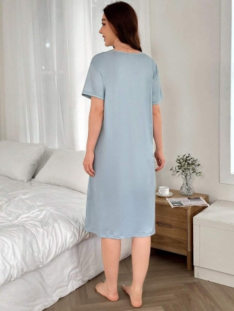 Cartoon Graphic Women's Casual Round Neck Short Sleeve T-Shirt Nightdress - Image 3
