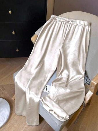 Regalyn Plus Size Women Silver Color Casual/Work Straight Loose Pants Fall Cloth For Women