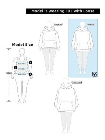 EMERY ROSE Plus Size Women's Letter Printed Hot Selling Draw Rope Hoodie - Image 7