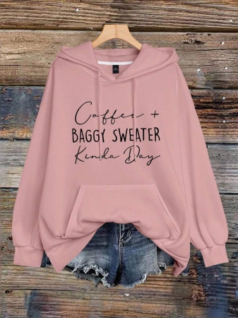 EMERY ROSE Plus Size Women's Letter Printed Hot Selling Draw Rope Hoodie - Image 27