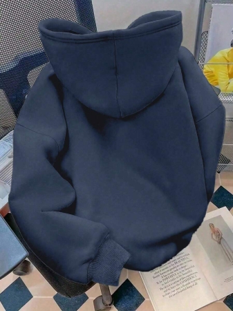 EMERY ROSE Plus Size Women's Letter Printed Hot Selling Draw Rope Hoodie - Image 42