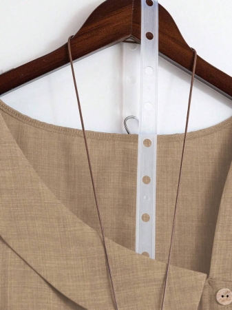 Linhara Women's Asymmetric Peplum Short Sleeve Casual Blouse For Summer - Image 4