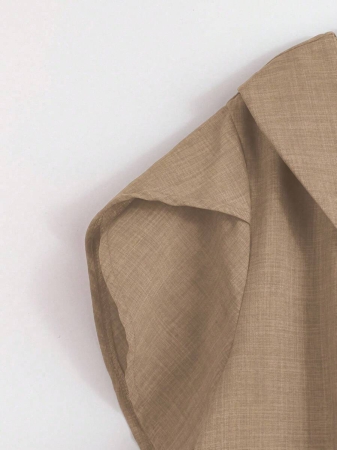 Linhara Women's Asymmetric Peplum Short Sleeve Casual Blouse For Summer - Image 5