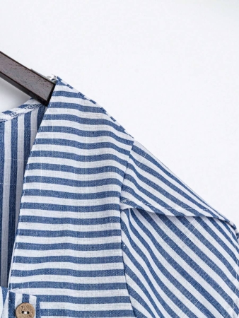 Linhara Women's Asymmetric Peplum Short Sleeve Casual Blouse For Summer - Image 25