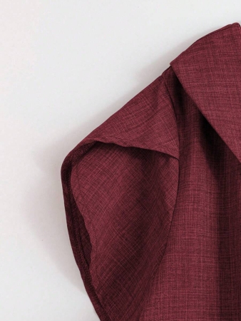 Linhara Women's Asymmetric Peplum Short Sleeve Casual Blouse For Summer - Image 35