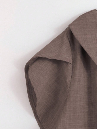 Linhara Women's Asymmetric Peplum Short Sleeve Casual Blouse For Summer - Image 38