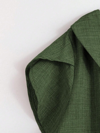 Linhara Women's Asymmetric Peplum Short Sleeve Casual Blouse For Summer - Image 43