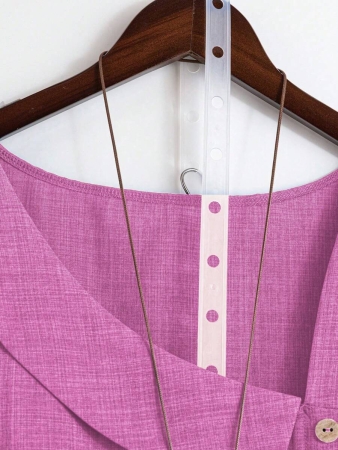 Linhara Women's Asymmetric Peplum Short Sleeve Casual Blouse For Summer - Image 54