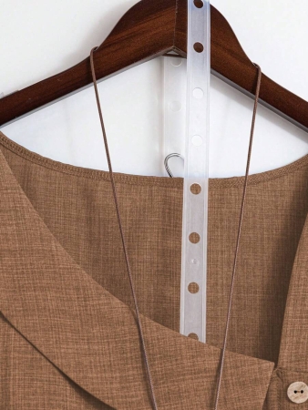 Linhara Women's Asymmetric Peplum Short Sleeve Casual Blouse For Summer - Image 59