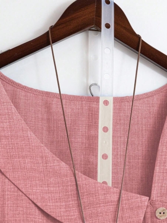 Linhara Women's Asymmetric Peplum Short Sleeve Casual Blouse For Summer - Image 68