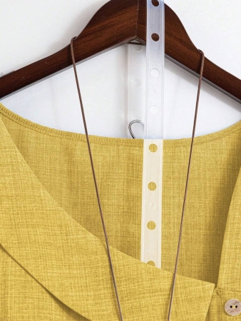 Linhara Women's Asymmetric Peplum Short Sleeve Casual Blouse For Summer - Image 80